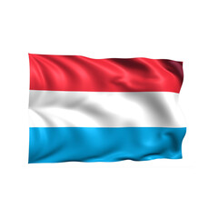 Luxembourg national flag on white background.