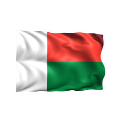 Madagascar national flag on white background.