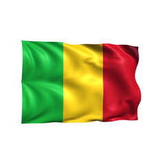 Obraz premium Mali national flag on white background.