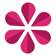 Ilustración forma de flor pétalos simétricos decoraciones con colores textura