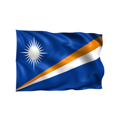Marshall Islands national flag on white background.