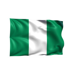 Nigeria national flag on white background.