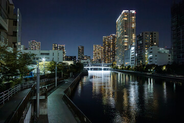 This view is located on Tokyo Tennoz isle water front area.