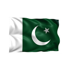 Pakistan national flag on white background.
