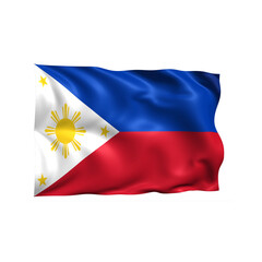 Philippines national flag on white background.