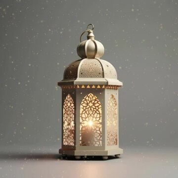 Eid Mubarak ornamental lantern. Celebrating Ramadan Kareem, Eid al-Fitr, and Eid al-Adha with the Muslim community. Background for social media posting.