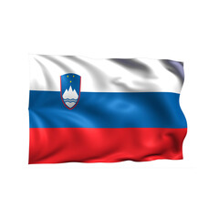 Slovenia national flag on white background.