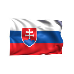 Slovakia national flag on white background.