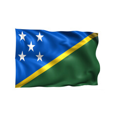 Solomon Islands national flag on white background.