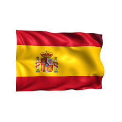 Spain national flag on white background.