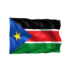 South Sudan national flag on white background.