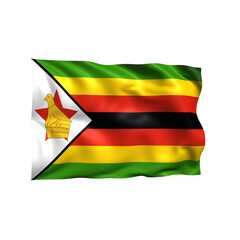 Zimbabwe national flag on white background.