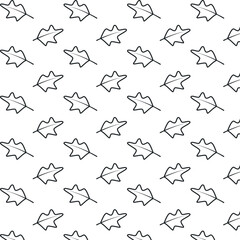 Doodle pattern of holly. Christmas seamless pattern of mistletoe. Hand drawing vector pattern of holly