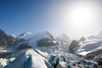 Glacier des Bossons seen from La Jonction in Chamonix