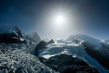 Glacier des Bossons seen from La Jonction in Chamonix