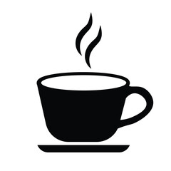 A cup of hot cafe coffee or caffeine drink flat vector icon for food apps and websites