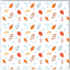 Autumn floral pattern shameless leaf vector background