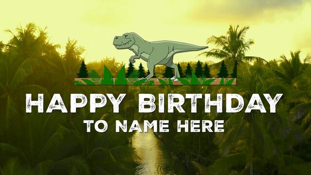 Dinosaur Animated Birthday Card Title Intro