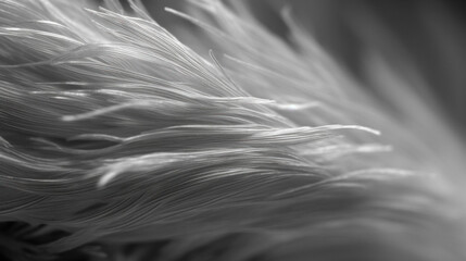 Obraz premium Beautiful abstract white and black feathers on Black background and soft white feather texture.