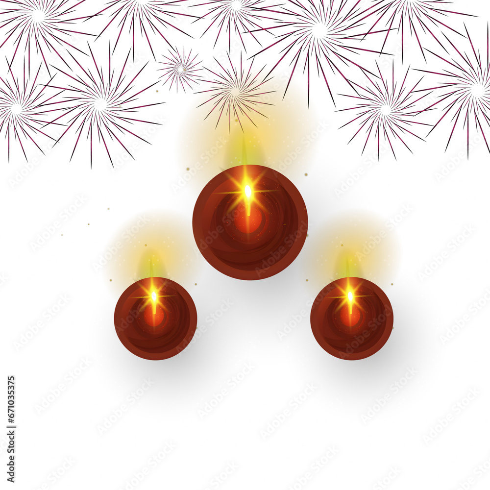 Canvas Prints happy diwali celebration concept with top view lit oil lamps (diya) on fireworks background.