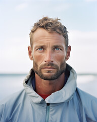 Sailor Reflects Near Ocean, Timeless Portrait of a Fisherman