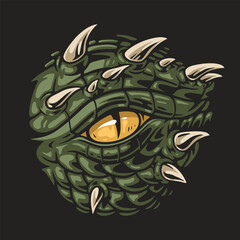 Scary dragon eye sticker colorful