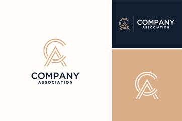 Simple Classic Initial Letter CA AC Monogram Brand logo design - obrazy, fototapety, plakaty