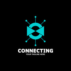 Network Logo with Circle Connected Dots.