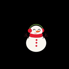 Snowman with Christmas Hat and Scarf, White Christman in Winter Wonderland with Snowman, Christmas Decoration