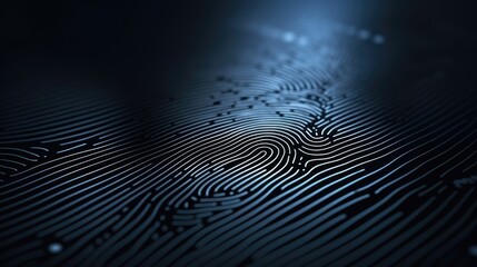 A fingerprint is shown on a black background, AI