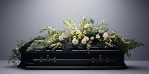 A Casket With Flowers