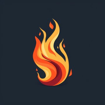 Flames illustration, isolated background, AI generated Image