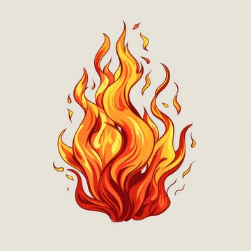 Flames illustration, isolated background, AI generated Image