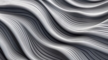  an abstract background with wavy lines in white and grey colors.  generative ai