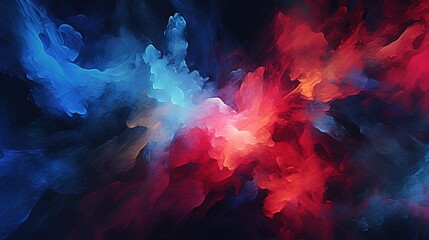  an abstract painting of red, blue, and pink colors.  generative ai