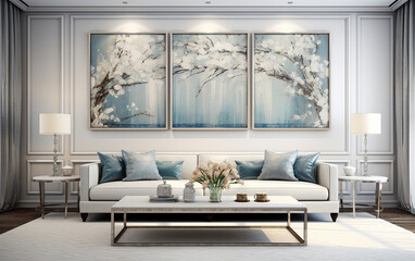 Contemporary Interior with Art, modern living room