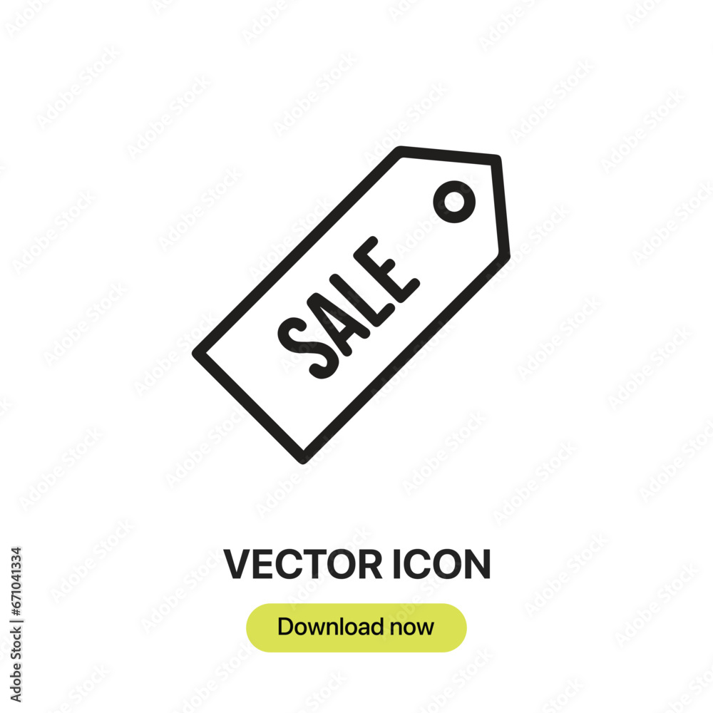 Poster sale icon vector. linear-style sign for mobile concept and web design. sale symbol illustration. pix