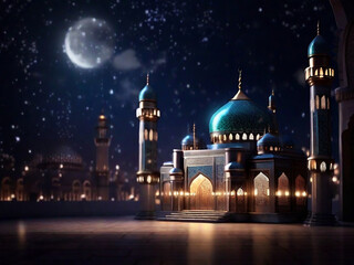 Fototapeta na wymiar Islamic Mosque Ramadan Background Concept Generative AI