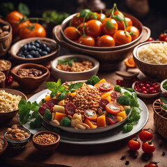 cinematic photo of traditional middle eastern culinary food photography, film, bokeh, professional, highly detailed