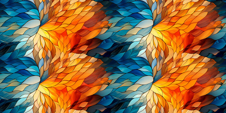 seamless pattern of mosaic art in glass,