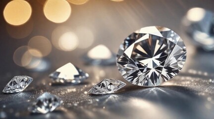 Portrait of sparkling diamonds against textured background, background image, AI generated