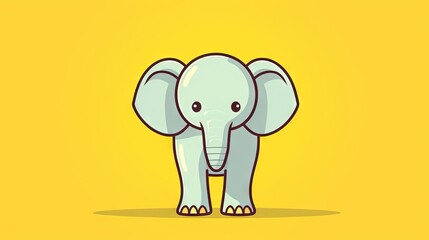  an elephant standing on a yellow background with a yellow background.  generative ai