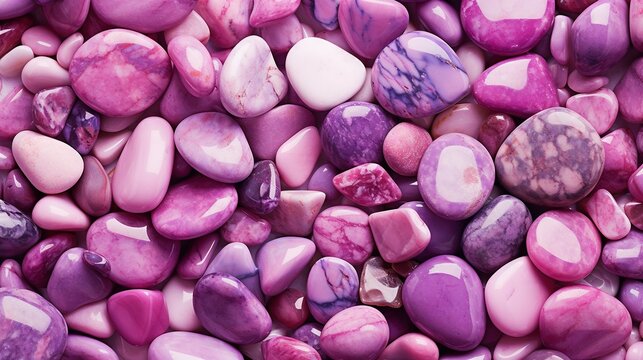  a pile of pink and purple rocks next to each other.  generative ai