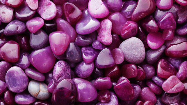 a close up of a bunch of rocks with a purple hue.  generative ai