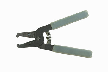 nippers on white background. Tool. Top view. Top view.
