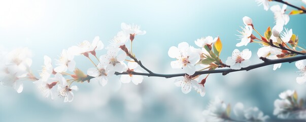 Closeup Of Spring Blossom Branches With Bokeh Effect