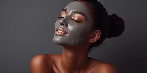 Darkskinned Woman Applies Nourishing Clay Mask For Rejuvenation
