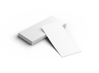 Blank 4x9 Rack Card Sized Flyers to present your design. 3d render on a transparent background