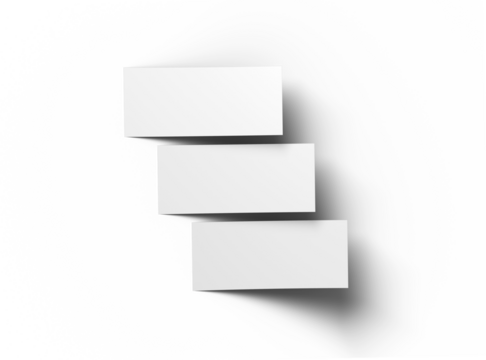 Blank 4x9 Rack Card Sized Flyers to present your design. 3d render on a transparent background