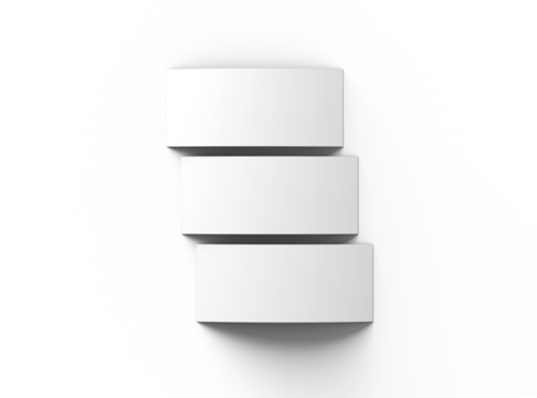 Blank 4x9 Rack Card Sized Flyers to present your design. 3d render on a transparent background